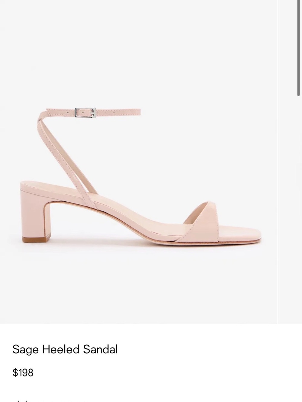 Reformation Blush Ankle-Strap Block Heel Sandal
